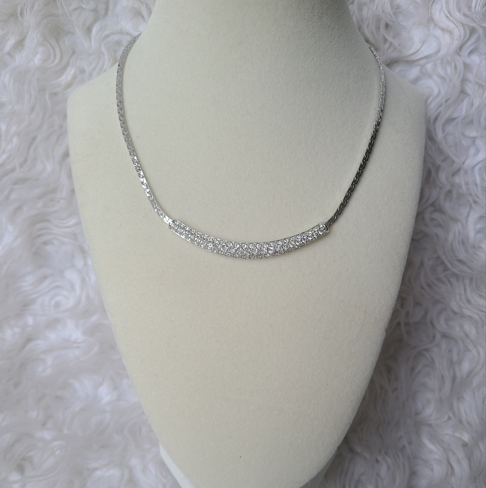 Swarovski Pave Rhinestone Necklace, Excellent Condition Like New